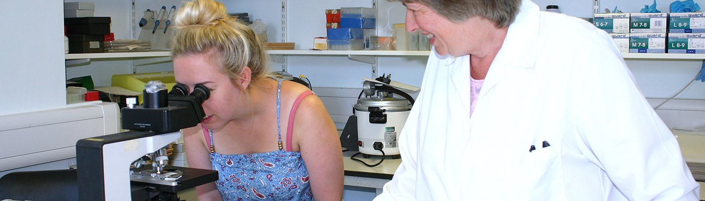 Researchers in lab