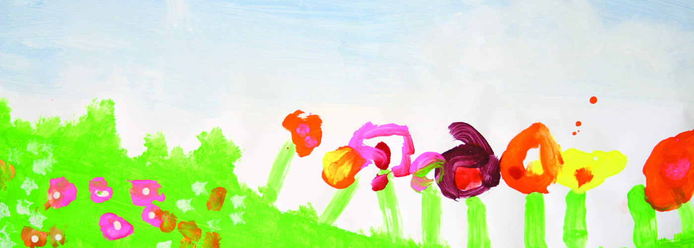 Child's painting of flowers